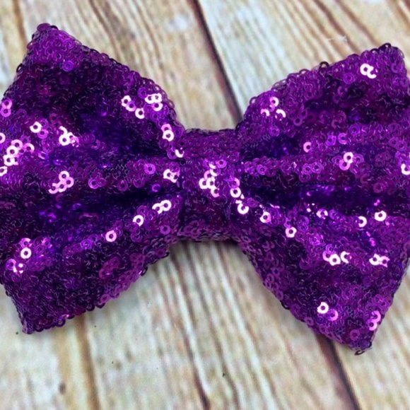 **PICK 3** BRAND NEW HANDMADE Sequin Hair Bows - Picture 4 of 8